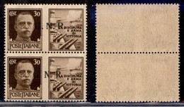 RSI - G.N.R. BRESCIA - Propaganda Di Guerra - 1943 - Secondo + Terzo Tipo - 30 Cent (17/I + 17/II) In Coppia - Gomma Int - Altri & Non Classificati