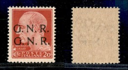 RSI - G.N.R. VERONA - 1944 - 20 Cent (473b) - Doppia Soprastampa - Gomma Integra - Oliva (650) - Altri & Non Classificati