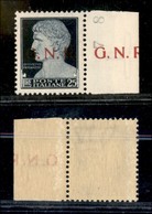 RSI - G.N.R. VERONA - 1944 - 25 Lire (488 Varietà) Bordo Foglio Destro - Soprastampa Ripetuta A Margine Praticamente Com - Altri & Non Classificati