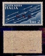 RSI - G.N.R. VERONA - Posta Aerea - 1944 - 2 Lire (122) - Gomma Integra - Ottima Centratura - Cert. AG (600) - Altri & Non Classificati