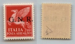 RSI - G.N.R. VERONA - Posta Aerea - 1944 - 10 Lire (124) - Gomma Integra - Ottima Centratura - Diena + Cert. AG (3.000) - Altri & Non Classificati