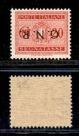 RSI - G.N.R. VERONA - Segnatasse - 1944 - GNR Verona - Segnatasse - 20 Cent (49a) Con Soprastampa Capovolta - Gomma Inte - Altri & Non Classificati