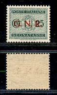 RSI - G.N.R. VERONA - Segnatasse - 1944 - 25 Cent (50 Dgb) - Punto Piccolo Dopo G - Gomma Integra - Ottima Centratura -  - Altri & Non Classificati