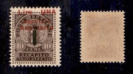 EMISSIONI LOCALI - GUIDIZZOLO - 1945 - 1 Lira Su 10 Cent (2c) Con Soprastampa In Alto - Gomma Integra (300) - Other & Unclassified