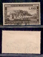 REPUBBLICA - POSTA ORDINARIA - 1949 - 100 Lire Repubblica Romana (600) - Usato (160) - Altri & Non Classificati