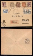 EUROPA - FRANCIA - 1919 (10 Settembre) – Congresso Di Pace – Raccomandata Per Basilea (86/88+128 Due + 131+136) - Sonstige & Ohne Zuordnung