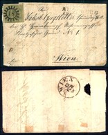 EUROPA - GERMANIA - Baviera - 9 Kreuzer (5/II) Bordo Foglio Su Lettera Da Augsburg A Vienna Del 12.2.53 - Preciso In Alt - Altri & Non Classificati