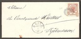 1865. Large Oval Type. 4 Skilling Bright Red. Perf. 13x12½ 64. SKIVE 19 1 2 TOG. (Michel 13Aa) - JF120535 - Covers & Documents