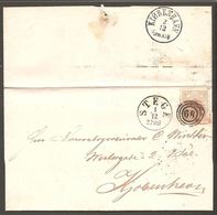 1865. Large Oval Type. 4 Skilling Bright Red. Perf. 13x12½ 68. STEGE 1 12 2 POST. (Michel 13Aa) - JF120537 - Briefe U. Dokumente