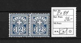 1906  ZIFFERMUSTER → Faserpapier Mit Wasserzeichen    ►SBK-2x84*◄ - Ungebraucht