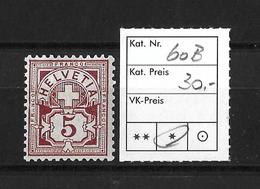 1894-1899 ZIFFERMUSTER → Faserpapier Kontrollzeichen Form B    ►SBK-60B*◄ - Unused Stamps