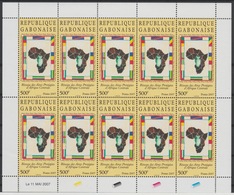 Gabon Gabun 2007 Mi. 1684 Kleinbogen Réseau Des Aires Protégées D'Afrique Centrale Map Karte Carte Drapeaux Flags RARE ! - Sellos