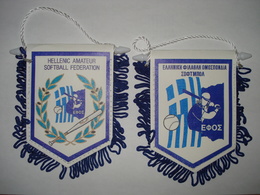 HELLENIC SOFTBALL FEDERATION PENNANT - FLAG - BANNER - GREECE - HELLAS - GREEK - Bekleidung, Souvenirs Und Sonstige