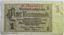 BILLET 1 EINE RENTENMARK ALLEMAGNE BERLIN 30 JANVIER 1937 TROISIEME REICH - Altri & Non Classificati