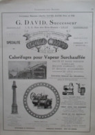 CALORIFUGE Ets G David  à Lille  - Page De 1925 De Catalogue Sciences & Technique (Dims. Standard 22 X 30 Cm) - Autres Appareils