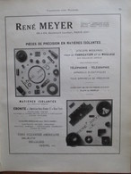 Pièces Pour TELEPHONIE TELEGRAPHE Ets Meyer - Page De 1925 Catalogue Sciences & Tech. (Dims. Standard 22 X 30 Cm) - Telefonía