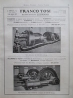 TURBO ALTERNATEUR  1000 T/m Franco Tossi  - Page De 1925 Catalogue Sciences & Tech. (Dims. Standard 22 X 30 Cm) - Autres Appareils