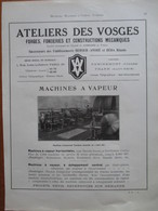 MACHINE COMPOUND Ateliers Des Vosges  Remiremont  - Page De 1925 Catalogue Sciences & Tech. (Dims. Standard 22 X 30 Cm) - Maschinen