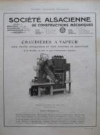 CHAUDIERE Multitubulaire Ste Alsacienne Belfort   -  Page De 1925 Catalogue Sciences & Tech. (Dims. Standard 22 X 30 Cm) - Maschinen