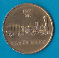 SLOVENIA    - 5 Tolarjev 1996 First Railway Train  UNC  Commemorative Coin - Slovénie