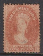Australia-Tasmania SG 70 1865-71 One Penny Carmine, Perf 12,mint Hinged - Neufs