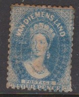 Australia-Tasmania SG 72 1865-71 Four Pence Blue, Perf 12,mint Hinged,toning - Nuevos