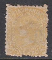 Australia-Tasmania SG 147 1876 4d Yellow,mint Hinged,toned Perf - Mint Stamps