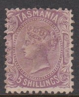 Australia-Tasmania SG 155 1875 Five Shillings Purple,mint Hinged,perf 12 - Ongebruikt