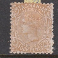 Australia-Tasmania SG 166a 1880 4d Chrome Yellow,mint Hinged,perf 12 - Nuevos