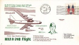 USA 1974  NASA Flight Research 18th X-24B Flight  Commemorative Cover - Amérique Du Nord