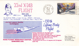 USA 1975  NASA Flight Research Center 22nd X-24B  Flight  Commemorative Cover - North  America