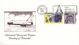 1981 USA  Space Shuttle Columbia STS-1 Landing Commemorative Cover - Amérique Du Nord