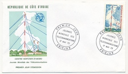 Côte D'Ivoire => Enveloppe FDC - 40f Journée Mondiale Des Télécommunications - ABIDJAN - 17 Mai 1972 - Côte D'Ivoire (1960-...)