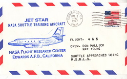 USA 1977  NASA Flight Research Center Jet Star NASA Shuttle Trainning Aircraft  Commemorative Cover - North  America