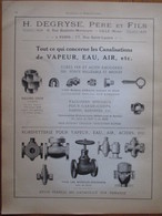ROBINETTERIE A VAPEUR  Ets Degryse à Lille - Page De 1925 Catalogue Sciences & Tech. (Dims. Standard 22 X 30 Cm) - Other Apparatus