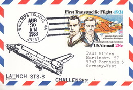 1983 USA  Space Shuttle Challenger STS-8 Launch  Commemorative Cover - América Del Norte