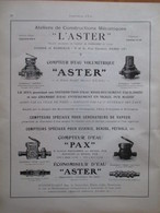 COMPTEUR D'EAU Aster  -  Page De 1925 Catalogue Sciences & Tech. (Dims. Standard 22 X 30 Cm) - Andere Geräte