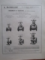 ROBINET A SOUPAPE  Ets Mandelert à Rouen -  Page De 1925 Catalogue Sciences & Tech. (Dims. Standard 22 X 30 Cm) - Other Apparatus