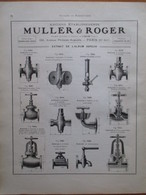 ROBINETTERIE VAPEUR  Muller & Roger  -  Page De 1925 Catalogue Sciences & Tech. (Dims. Standard 22 X 30 Cm) - Andere Toestellen