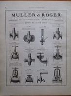ROBINETTERIE VAPEUR  Muller & Roger  -  Page De 1925 Catalogue Sciences & Tech. (Dims. Standard 22 X 30 Cm) - Maschinen