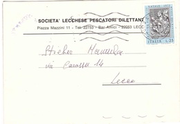 Delcampe - £25 NATALE 1973 SU STAMPE SOCIETA' LECCE PESCATORI DILETTANTI LECCO CAMPIONATO DEL LARIO - Lecco