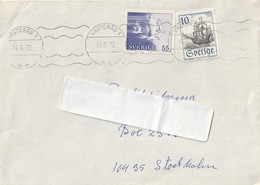 Brev Som Har Cirkulerat. Sverige. 2 Frimärken. 2 Postmärken Av Västerås. 1972. - 1930- ... Rouleaux II