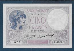 Billet 5 F  Violet  Du 20 - 7 - 1933 - 5 F 1917-1940 ''Violet''