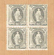 **/*BLOC DE 4 TIMBRES NEUFS AVEC GOMME 1907 C/.S.B.K. Nr:97A. Y&TELLIER Nr:109. MICHEL Nr:91D. PAPIER MELE .**/* - Neufs