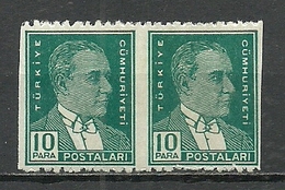 Turkey; 1931 1st Ataturk Issue Stamp 10 P. ERROR "Partially Imperf." - Nuovi