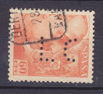 Spain Perfin Perforé Lochung 'LC' 1949, Mi. 850C 60c. Franco Perf. 12 3/4 X 13 1/4 BARcelona? Cancel (2 Scans) - Variedades & Curiosidades