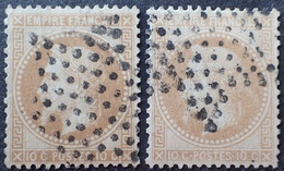 R1631/2227 - NAPOLEON Lauré III N°28A + B - Superbes ETOILES MUETTES De PARIS - 1863-1870 Napoléon III. Laure