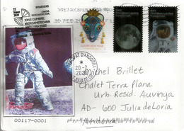 USA. First Moon Landing (Cinquantenaire), Special Issue 2019 USA, Letter Sent To Andorra, With Arrival Postmarks - North  America