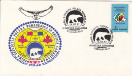 ARCTIC EXPEDITION, FIRST ROMANIAN EXPEDITION IN BYLOT ISLAND, POLAR BEAR, BIRD, SPECIAL COVER, 1992, ROMANIA - Expediciones árticas