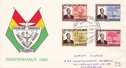 REPUBLIQUE RWANDAISE. LIBERTE, COOPERATION, PROGRES- INDEPENDANCE 1962 FDC - 1962-1969